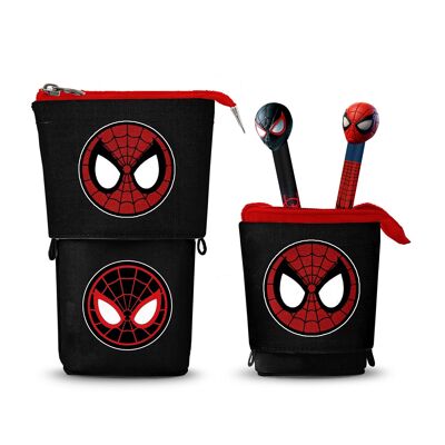 Trousse à crayons Marvel Spiderman Peter + 2 stylos gel, rouge