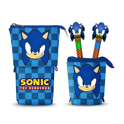 Sonic The Hedgehog - SEGA Sight - Jolie trousse + 2 stylos gel, bleu