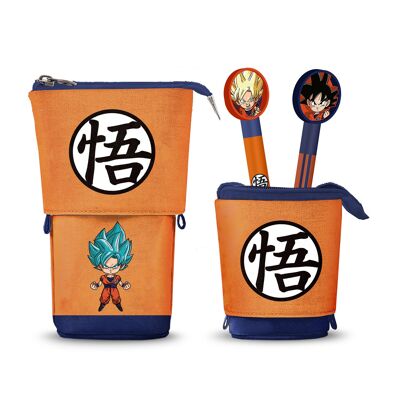Dragon Ball Super-Estuche Portatodo Cute + 2 Bolis Gel, Multicolor