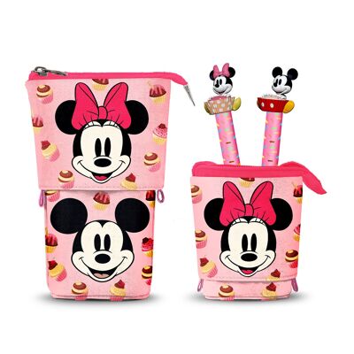 Disney Minnie Mouse Muffin-Estuche Portatodo Cute + 2 Bolis Gel, Rosa