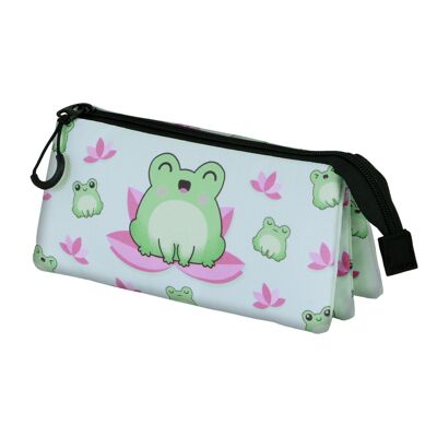 Oh My Pop Froggy-Estuche Portatodo Triple, Turquesa