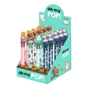 Oh My Pop Mix-Expositor 24 Unidades Bolígrafo 10 Colores