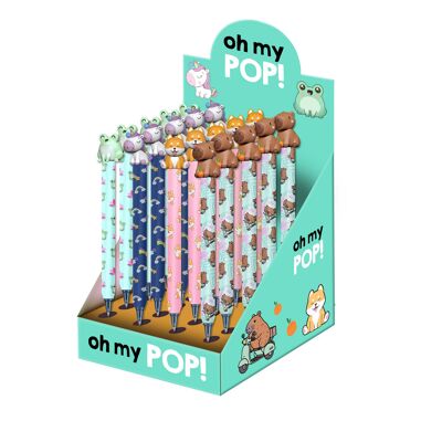 Oh My Pop Mix - Espositore da 24 penne gel cancellabili