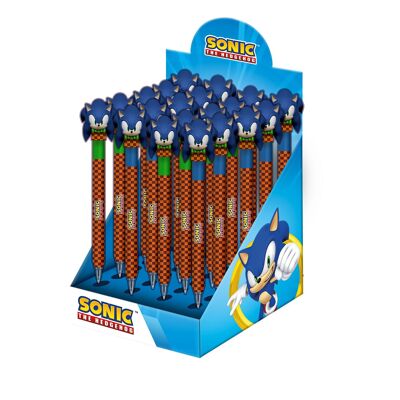 Sonic The Hedgehog - Espositore da 24 penne gel cancellabili