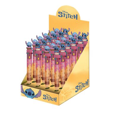 Disney Stitch - Espositore da 24 penne, 10 colori