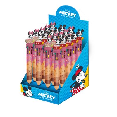 Disney Mickey y Minnie-Expositor 24 Unidades Bolígrafo 10 Colores