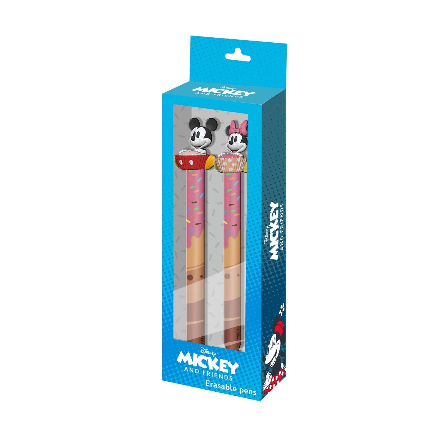 Confezione da 2 penne gel cancellabili Disney Topolino e Minnie