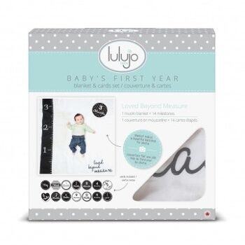 Lulujo Baby's First Year's Swaddle & Cards - Aimé au-delà de toute mesure 2