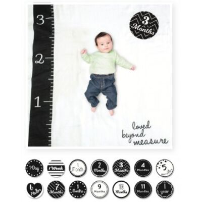 Lulujo Baby's First Year Swaddle & Cards - Loved beyond measure