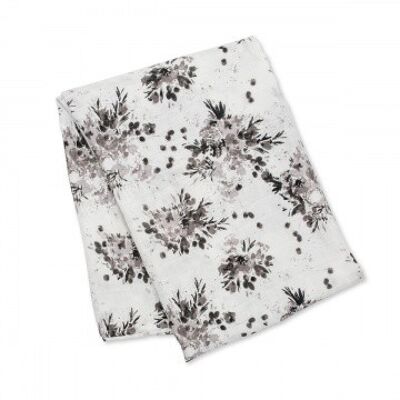 Lulujo swaddle bamboo 120x120 - Black Floral