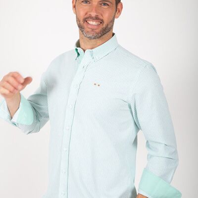 Camicia a righe verdi