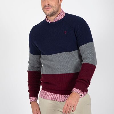 Maglione a righe blu scuro