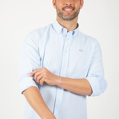 Camicia a righe azzurre