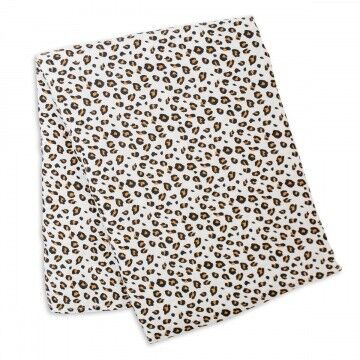 Lulujo swaddle bamboo 120x120 - Leopard