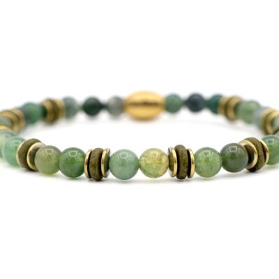 bracelet Enam batu agate mousse (argent ou or)