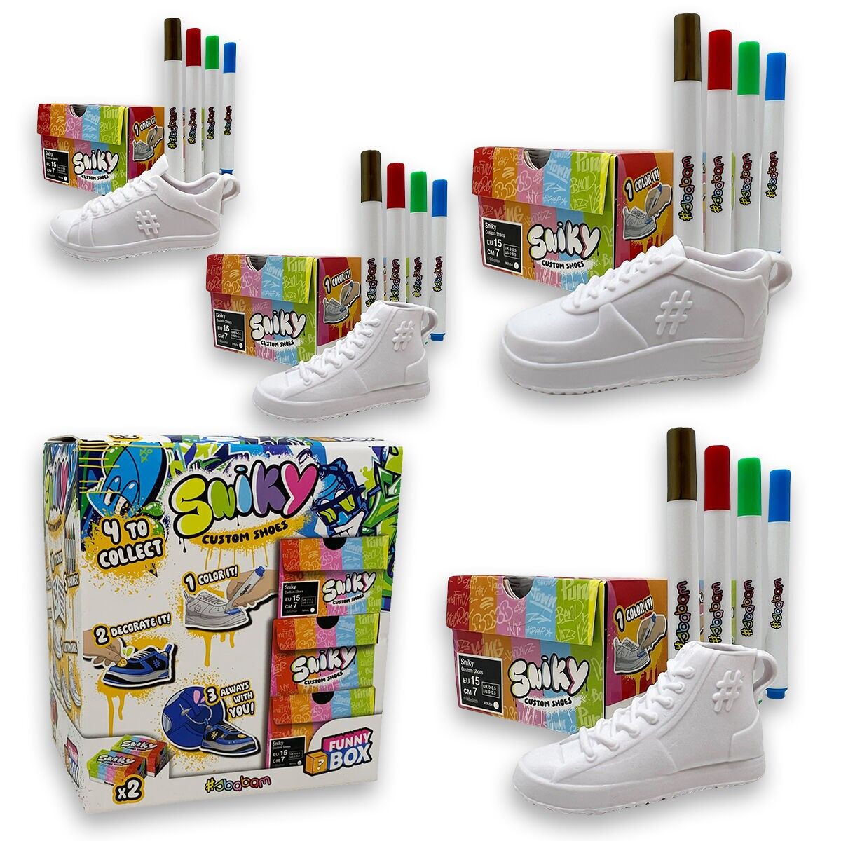 Sniky Custom Shoes: Lustige Box mit 2 verschiedenen Mini-Sneakern