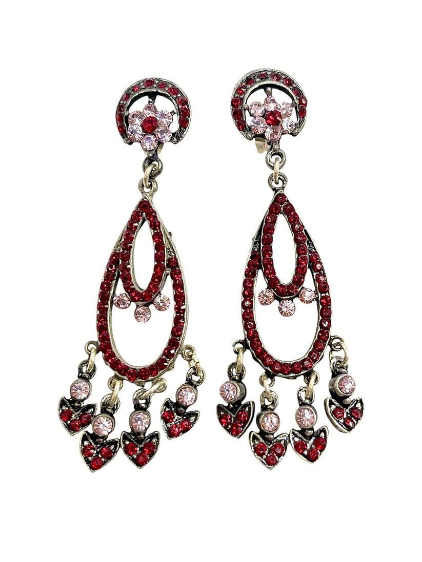 Orecchino lungo multicristallo Sw e argento 925 10µ T4