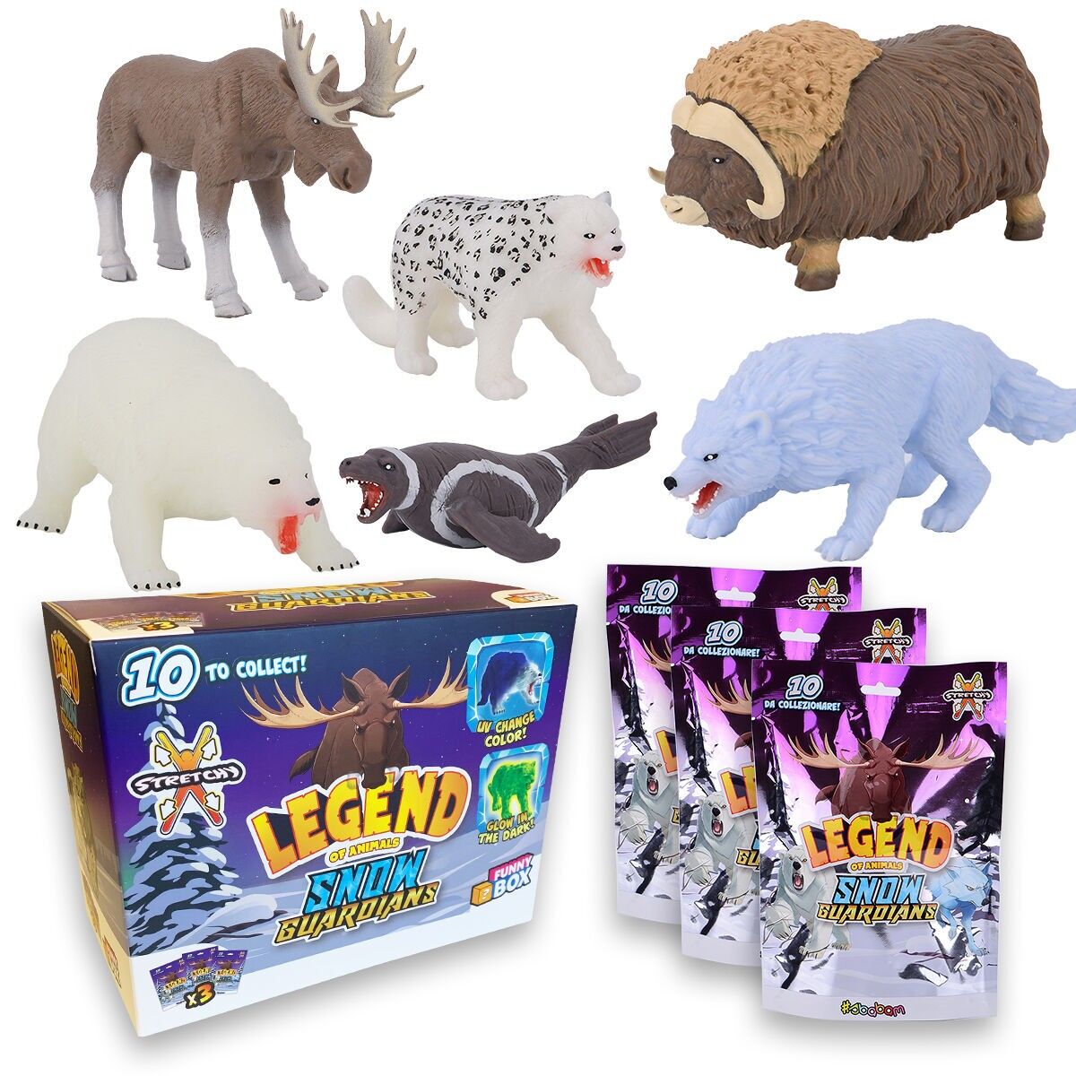 Legend of Animals Snow Guardians: Funny Box con 3 personaggi diversi