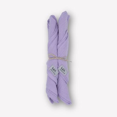 Serviettes en mousseline « Anne-Marie » • Lavande • Lot de 4