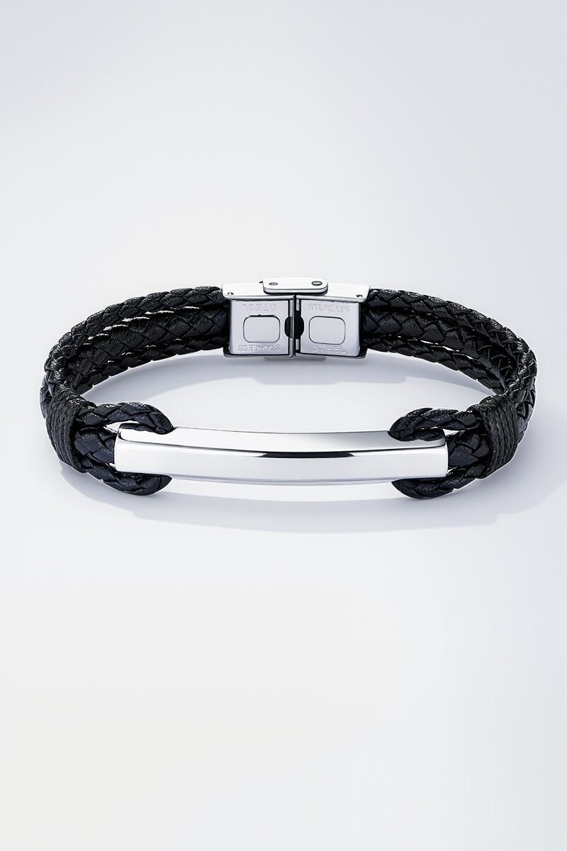 Bracciale in pelle e acciaio inossidabile 324OP89