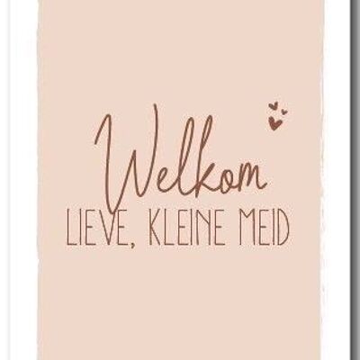 Greeting card Welcome sweet little girl
