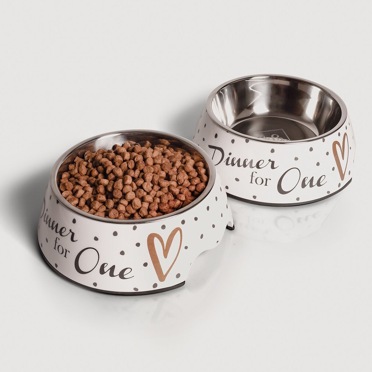 ne&no® Futternapf 2er Set für große Hunde [Unique Design by NE&NO] - Dinner for one Design