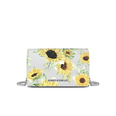 White Spin Flowers Shoulder Strap