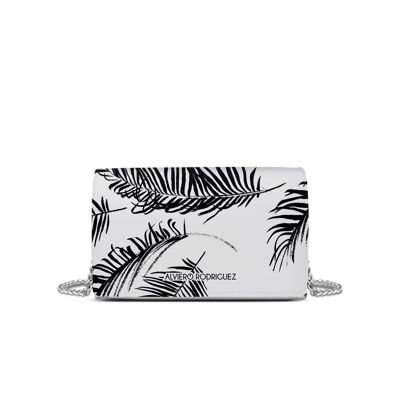 Bolso de hombro Palm Beach negro y blanco
