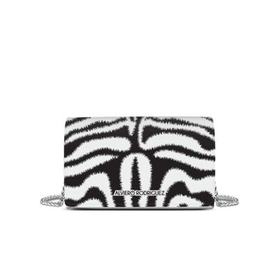 Bolso de hombro de cebra blanca