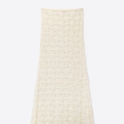 Falda larga blanca transparente de estilo bohemio