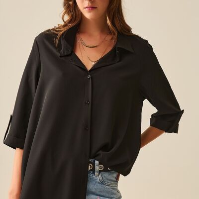 Shirt made of very soft and light fabric in black