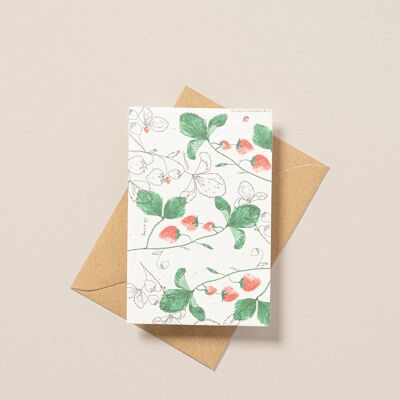 Cartolina piantabile con illustrazione di fragole