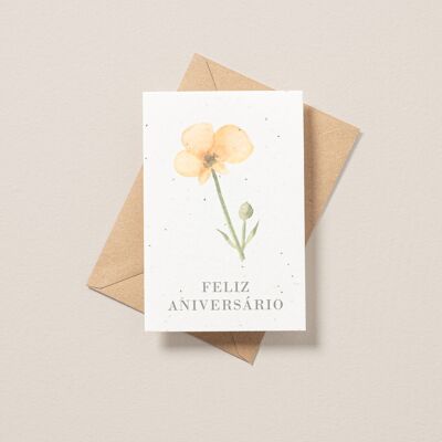 Cartolina piantabile di buon compleanno