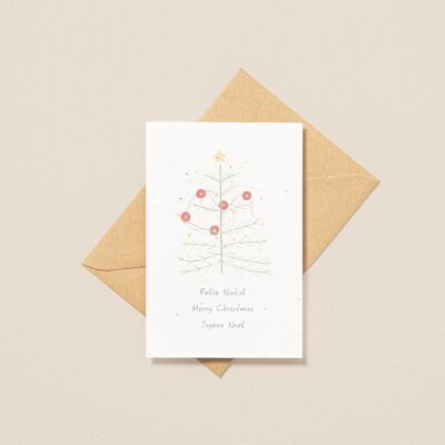 Carte postale à planter Joyeux Noël - Arbre
