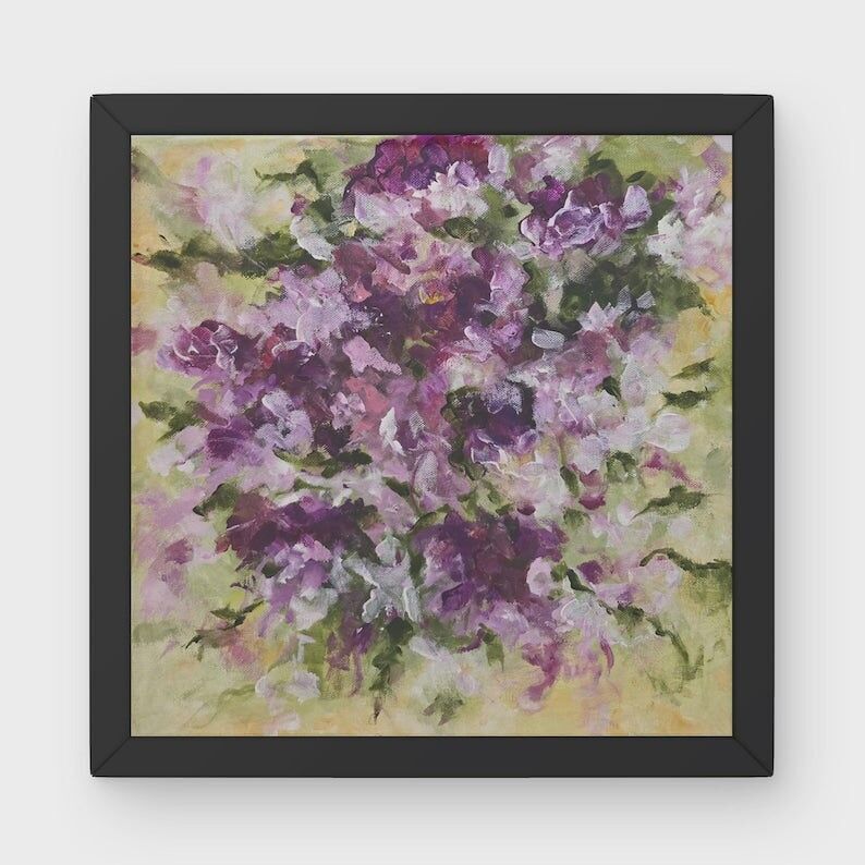 Murmures de fleurs, peinture florale abstraite originale sur toile, art mural texturé fait main, peinture acrylique, prête à accrocher