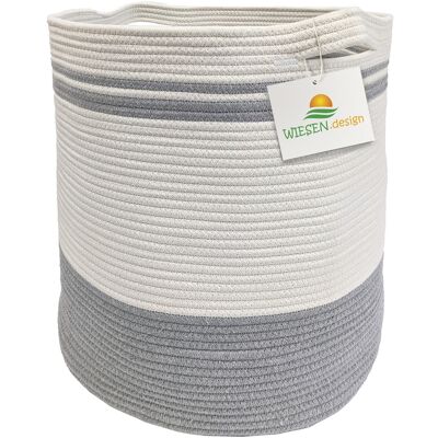 Panier BEN Ø41xH46 cm Gris/Blanc/61L