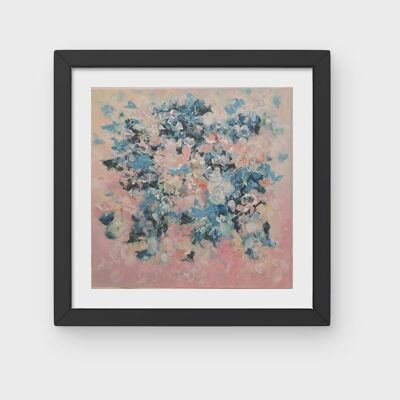 Blossom Haze, peinture florale originale sur toile, œuvre d'art murale faite main, peinture acrylique onirique, prête à accrocher