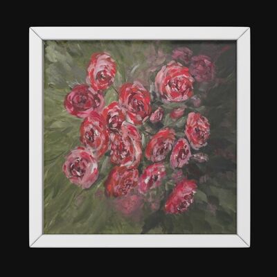 Blooming Dreams, peinture florale originale sur toile, œuvre d'art murale faite à la main, peinture acrylique douce en couches