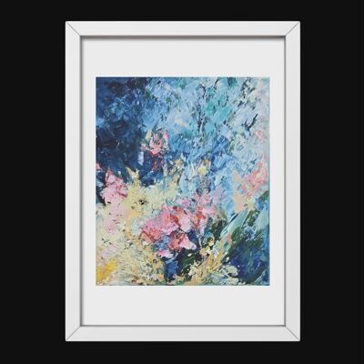 Valse de pétales - Bloom, peinture florale impressionniste originale sur toile, œuvre d'art murale faite à la main, peinture à l'huile texturée