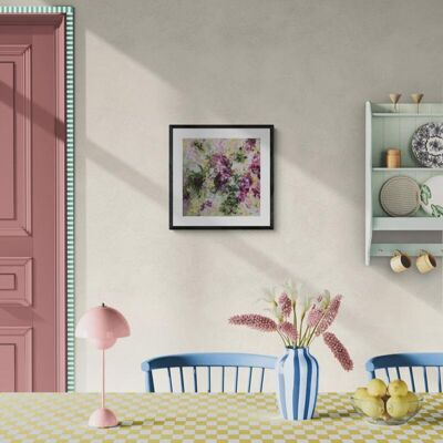 Lueur de jardin, peinture florale abstraite originale sur toile, art mural fait main, peinture acrylique richement superposée