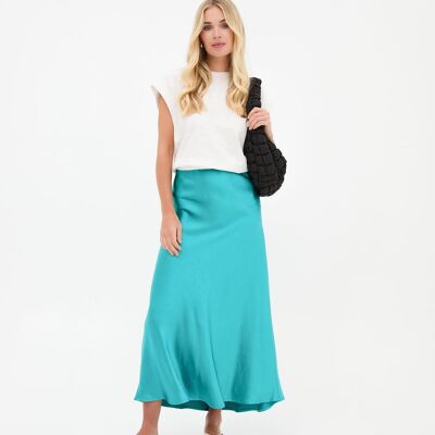Angel Teal Satin Skirt