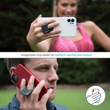 phonetag - Support de téléphone multi-vues avec porte-anneau magnétique (noir) 4
