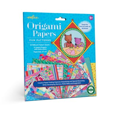 Papeles de origami con patrones divertidos de eeBoo