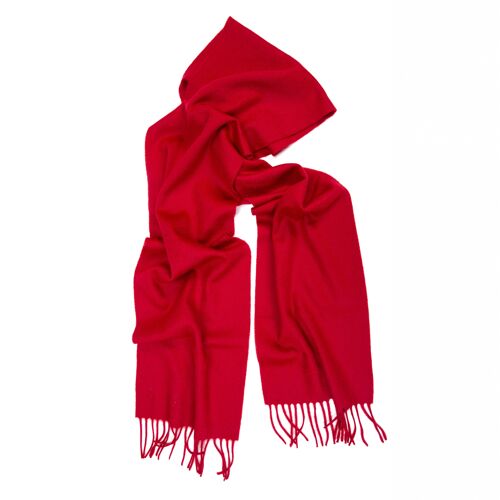 Oban Solid Red Cashmere Scarf