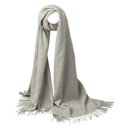 Callan Solid Light Grey Cashmere Stole