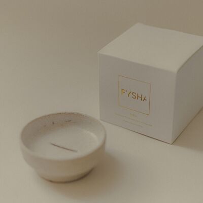 Theta two-piece handmade white ceramic soap dish