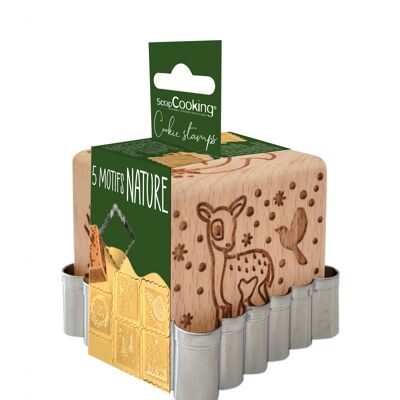 Wood biscuit stamp "enchanted forest" + cutter