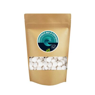 Bolsa de 1600 comprimidos / 500g de pasta de dientes masticable - Sin flúor - Residuo cero