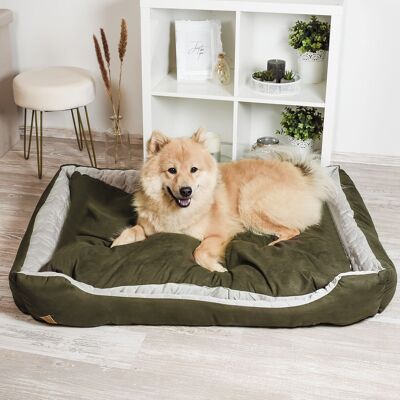 ne&no® cuddly pet bed 2 in 1 silver/moss