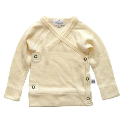 Baby wool wrap sweater - Merino wool - Natural